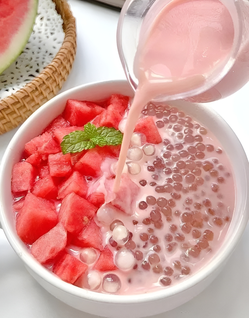 Watermelon Coconut Tapioca